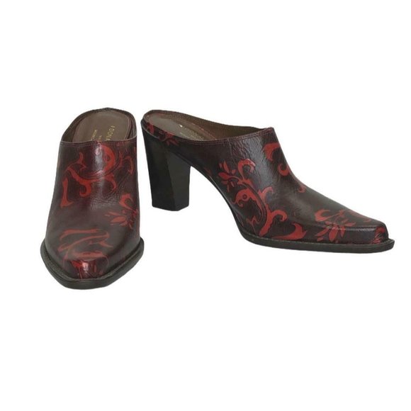Donald J Pliner Shoes - Donald J Pliner Perlie Mules Red Westrn Women 6.5M